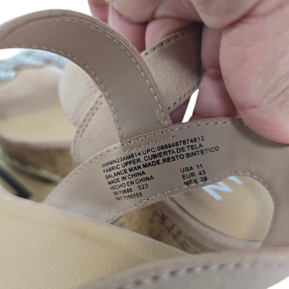 Madden NYC Womens Size 11 Braided Rhinestone Wedge Heel Strappy Sandals - Picture 11 of 16